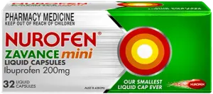 Nurofen Zavance Pain Relief Mini Liquid Capsules Ibuprofen 200mg 32 pack.webp