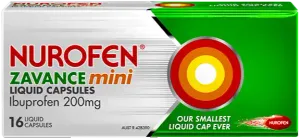 Nurofen Zavance Pain Relief Mini Liquid Capsules Ibuprofen 200mg 16 pack.webp