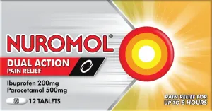 Nuromol Dual-action Effective Pain Relief Tablets 200mg:500mg Tablets 12 tab.webp