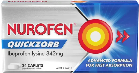 Nurofen Quickzorb Fast Pain Relief Caplets 342mg - 24 Caplets